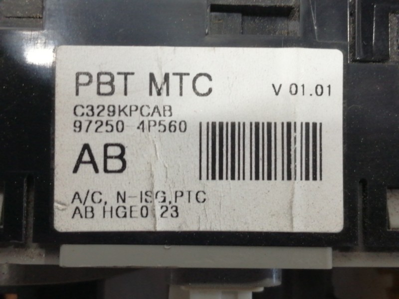 Recambio de mando calefaccion / aire acondicionado para hyundai i20 style referencia OEM IAM 972504P560 C329KPCAB 972504PXXX