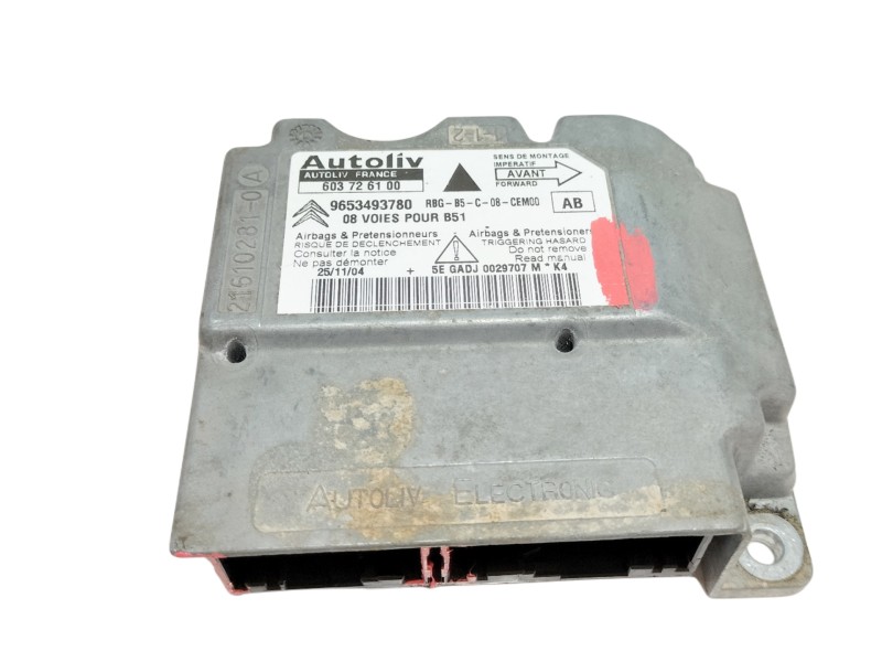 Recambio de centralita airbag para citroën c4 berlina sx referencia OEM IAM 9653493780  
