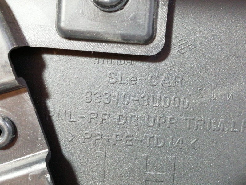 Recambio de guarnecido puerta trasera izquierda para kia sportage spirit 2wd referencia OEM IAM 833103U000  