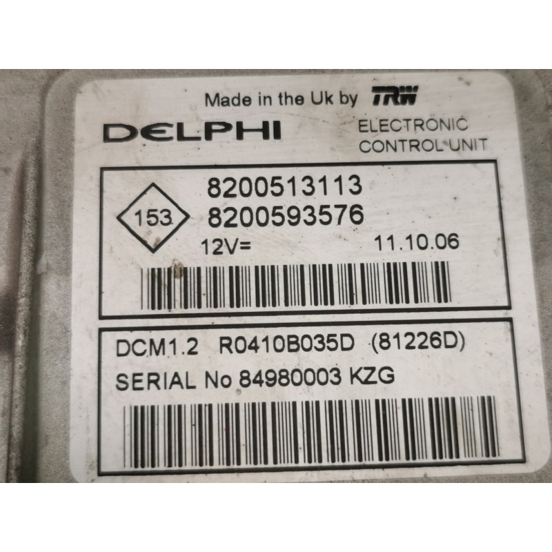 Recambio de centralita motor uce para dacia logan express ambiance referencia OEM IAM 8200513113  