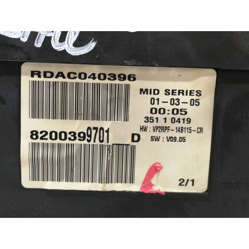 Recambio de cuadro instrumentos para renault megane ii coupe/cabrio confort authentique referencia OEM IAM 2RPF10A855AE  