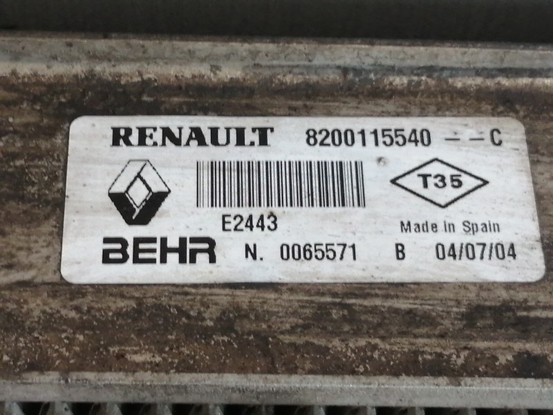 Recambio de intercooler para renault megane ii coupe/cabrio confort authentique referencia OEM IAM 8200115540C  