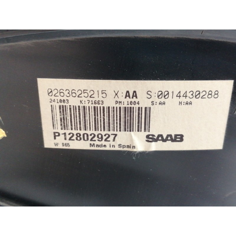 Recambio de cuadro instrumentos para saab 9-3 berlina 2.2 tid linear referencia OEM IAM 0263625215 P12802927 