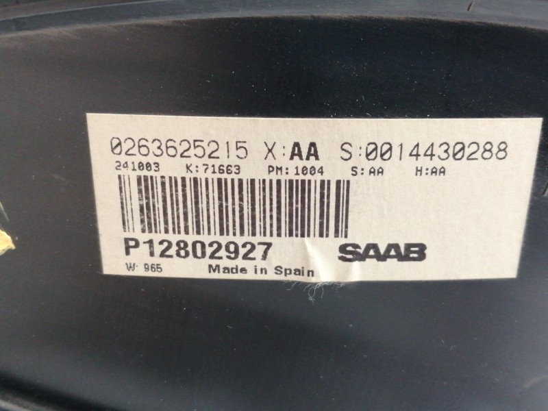Recambio de cuadro instrumentos para saab 9-3 berlina 2.2 tid linear referencia OEM IAM 0263625215 P12802927 