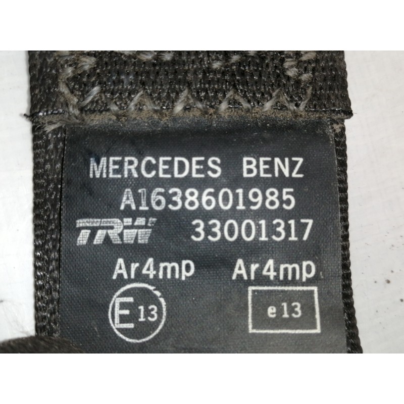 Recambio de cinturon seguridad trasero izquierdo para mercedes-benz clase m (w163) 270 cdi (163.113) referencia OEM IAM A1638601