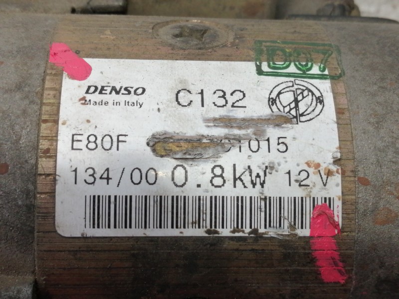 Recambio de motor arranque para fiat punto berlina (188) 1.2 8v referencia OEM IAM 63101015 E80F63101015 