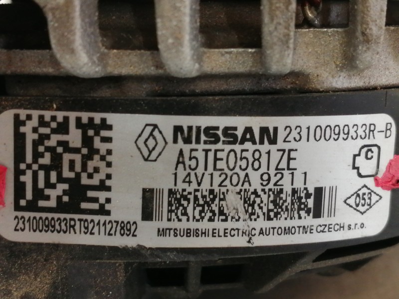 Recambio de alternador para renault megane iv berlina 5p limited referencia OEM IAM A5TE0581ZE 231009933RB 