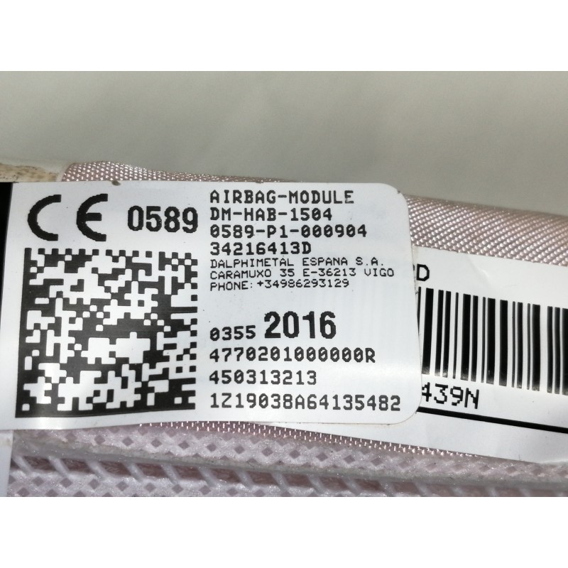 Recambio de airbag cortina delantero derecho para opel crossland x edition referencia OEM IAM 03552016  