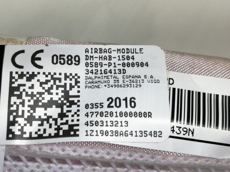 Recambio de airbag cortina delantero derecho para opel crossland x edition referencia OEM IAM 03552016  