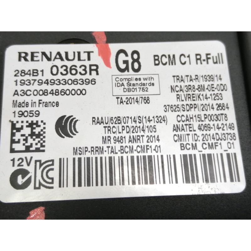 Recambio de caja reles / fusibles para renault megane iv berlina 5p limited referencia OEM IAM 284B10363R A2C32559700 