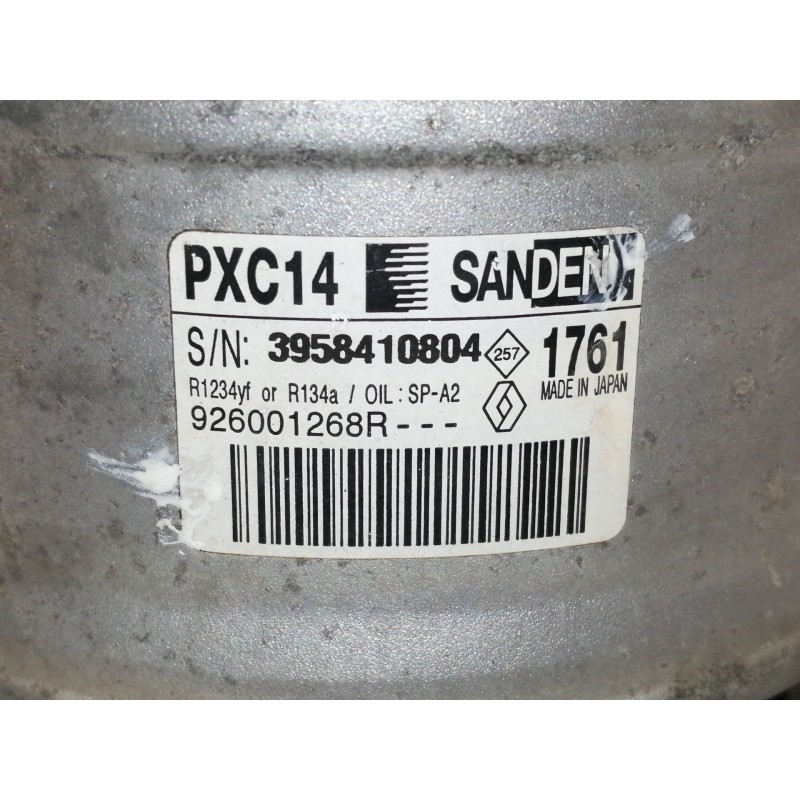 Recambio de compresor aire acondicionado para renault megane iv berlina 5p limited referencia OEM IAM 926001268R 1761 