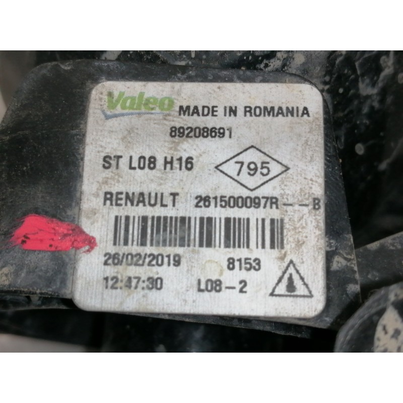 Recambio de faro antiniebla derecho para renault megane iv berlina 5p limited referencia OEM IAM 261500097RB 261500097R 