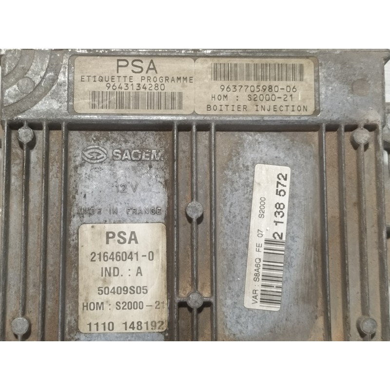 Recambio de centralita motor uce para citroën saxo 1.4 sx referencia OEM IAM 9643134280  