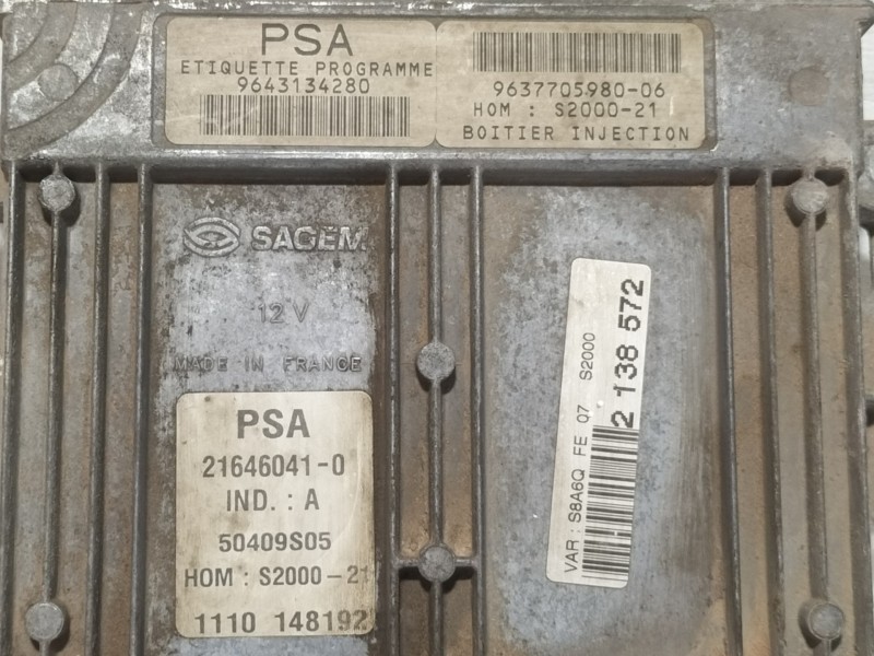 Recambio de centralita motor uce para citroën saxo 1.4 sx referencia OEM IAM 9643134280  