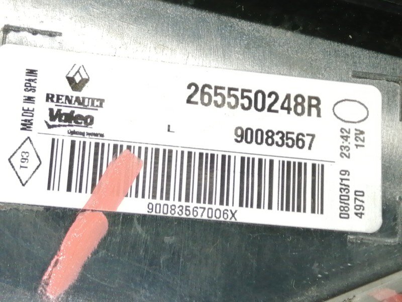 Recambio de piloto trasero izquierdo interior para renault megane iv berlina 5p limited referencia OEM IAM 265550248R  