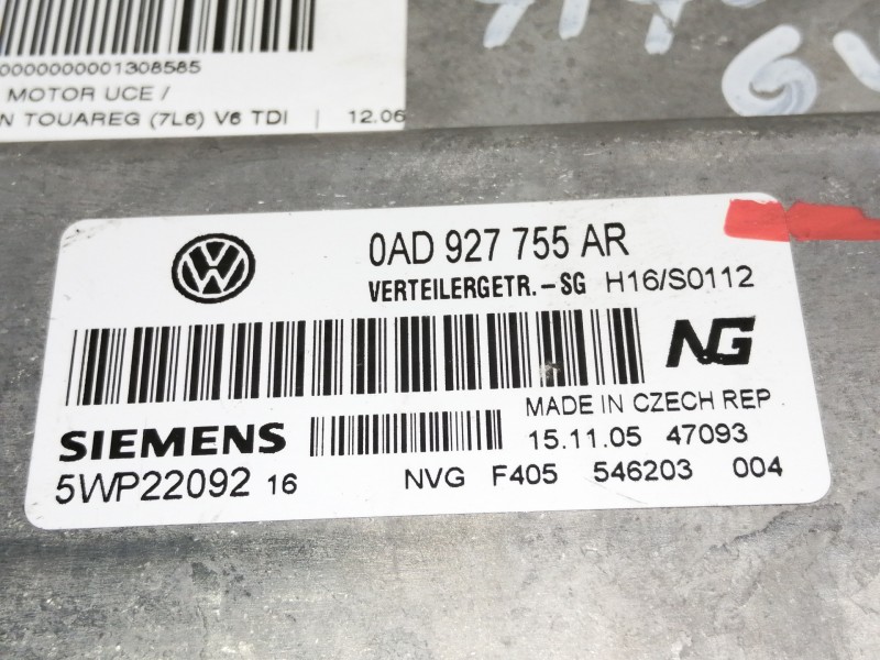 Recambio de modulo electronico para volkswagen touareg (7l6) v6 tdi referencia OEM IAM 0AD927755AR  