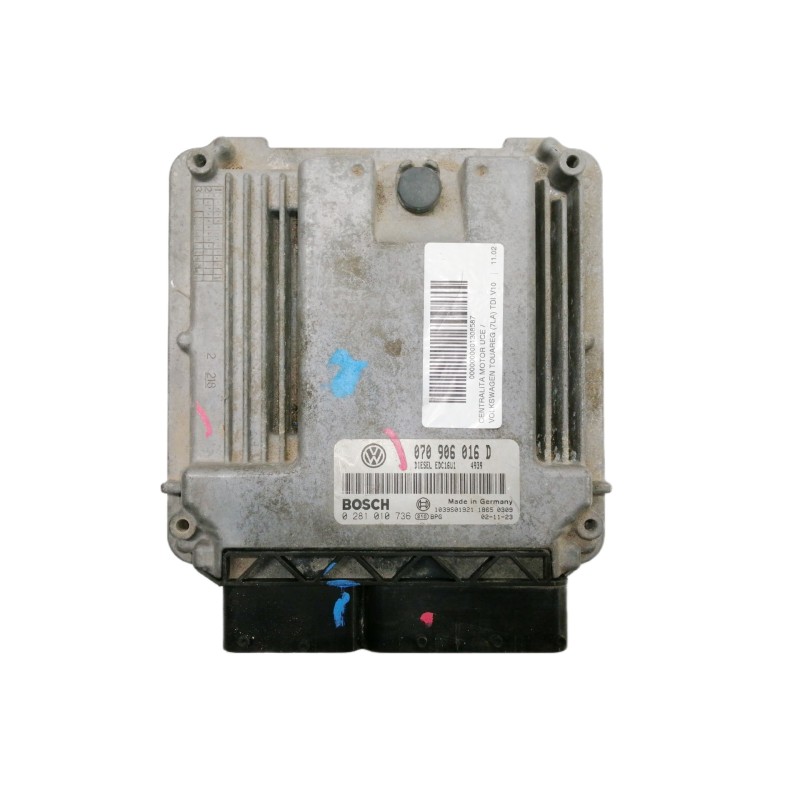 Recambio de centralita motor uce para volkswagen touareg (7la) tdi v10 referencia OEM IAM 070906016D 0281010736 / EDC16U1 1039S0