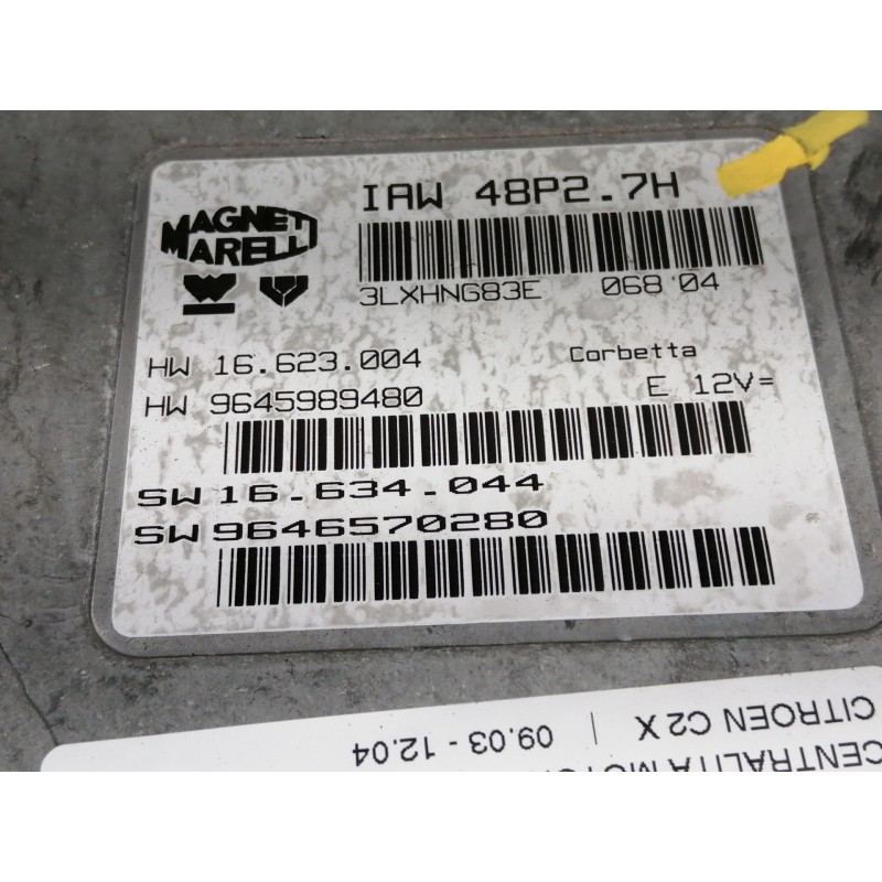 Recambio de centralita motor uce para citroën c2 x referencia OEM IAM 9646570280 9645989480 IAW48P27H