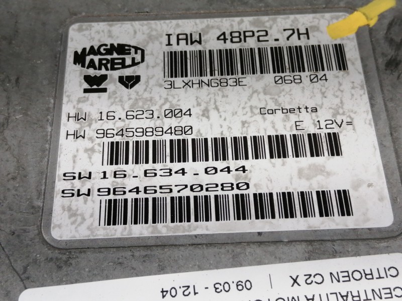 Recambio de centralita motor uce para citroën c2 x referencia OEM IAM 9646570280 9645989480 IAW48P27H