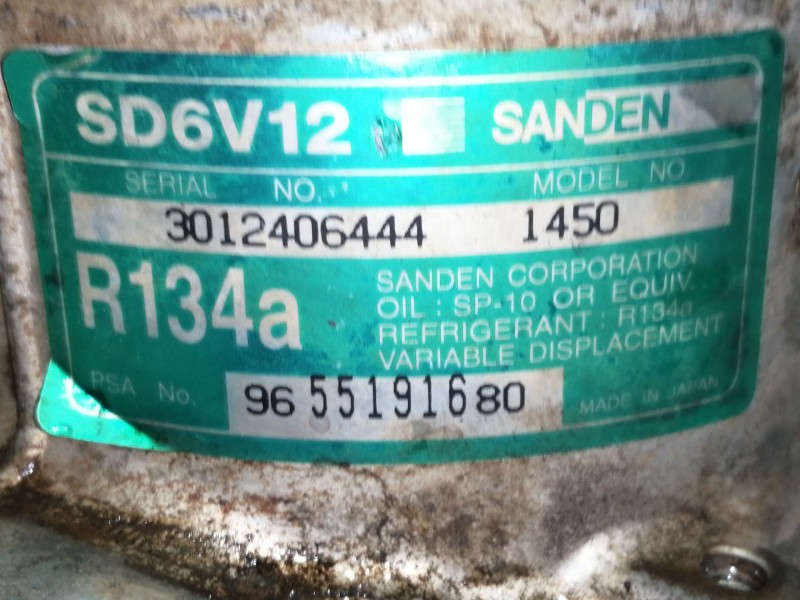 Recambio de compresor aire acondicionado para citroën c2 sx referencia OEM IAM 965519180  