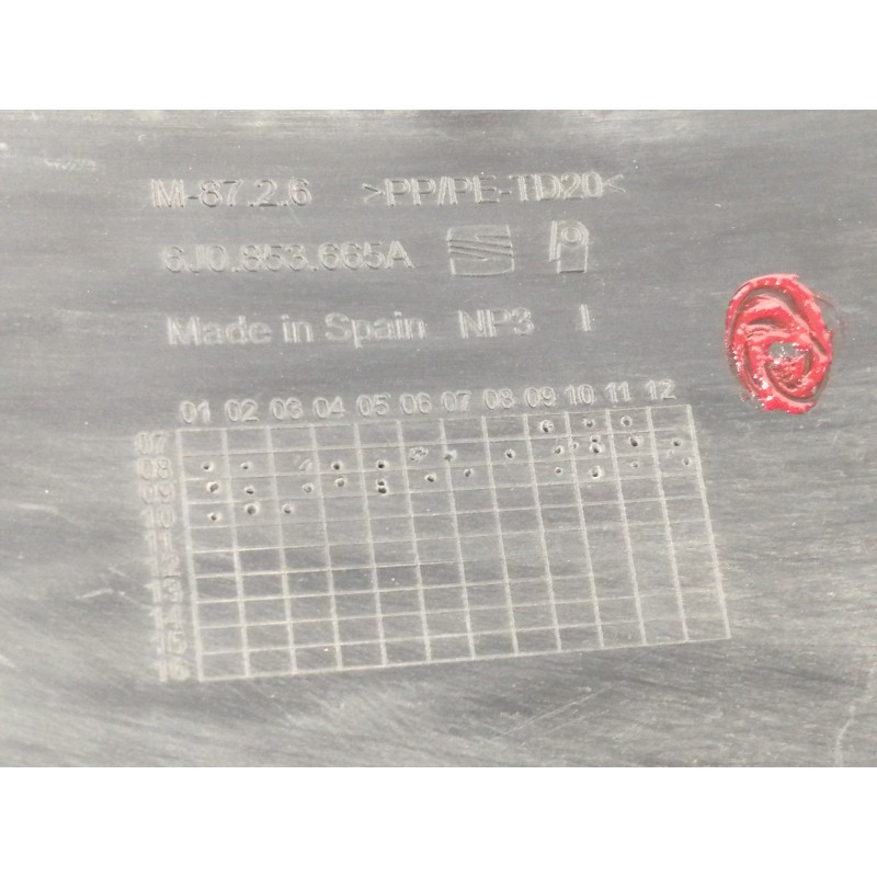 Recambio de rejilla paragolpes izquierda para seat ibiza (6j5) stylance / style referencia OEM IAM 6J0853665A  