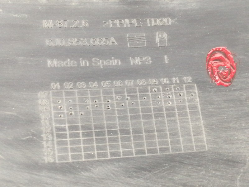 Recambio de rejilla paragolpes izquierda para seat ibiza (6j5) stylance / style referencia OEM IAM 6J0853665A  