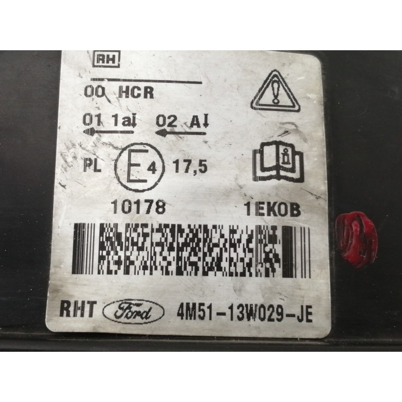 Recambio de faro derecho para ford focus lim. (cb4) titanium referencia OEM IAM 4M5113W029JE 10178 E4 
