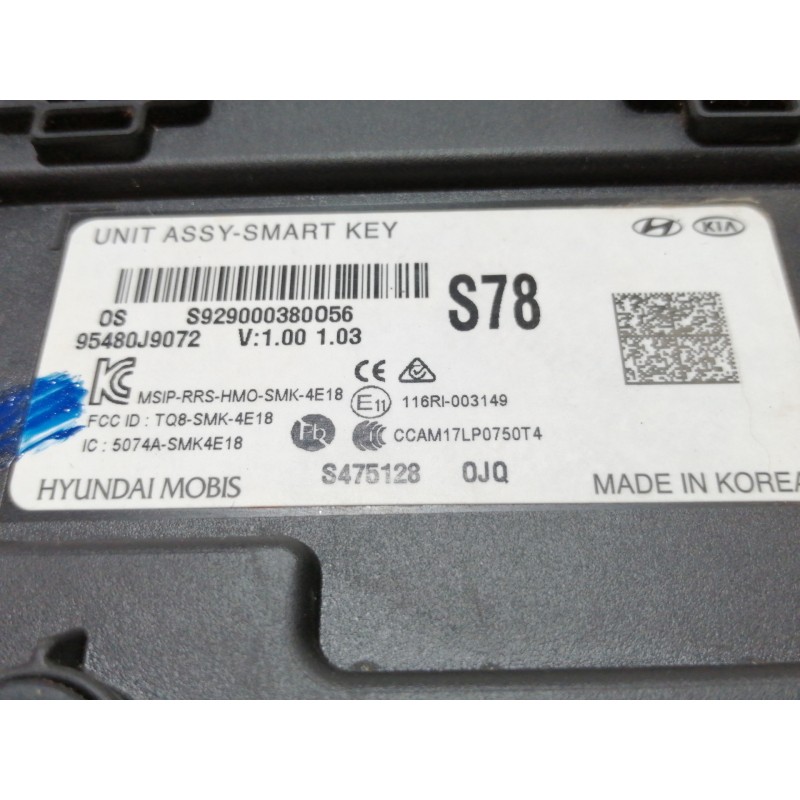 Recambio de modulo electronico para hyundai kona sle 2wd referencia OEM IAM 95480J9072 S929000380056 