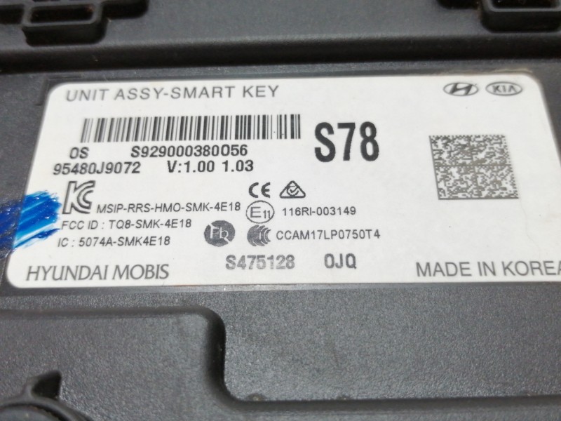 Recambio de modulo electronico para hyundai kona sle 2wd referencia OEM IAM 95480J9072 S929000380056 