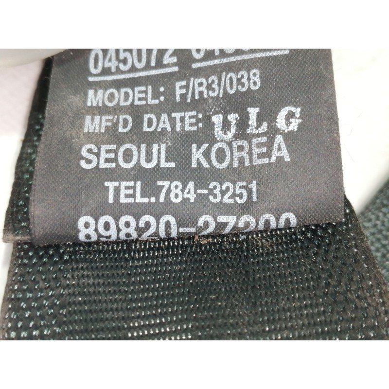 Recambio de cinturon seguridad trasero derecho para hyundai coupe (rd) 1.6 fx referencia OEM IAM 8982027200  
