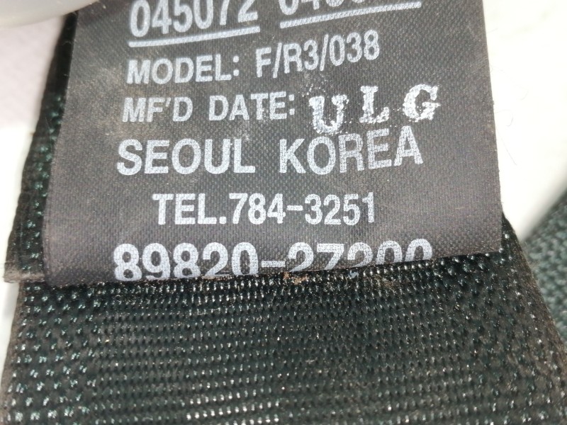 Recambio de cinturon seguridad trasero derecho para hyundai coupe (rd) 1.6 fx referencia OEM IAM 8982027200  