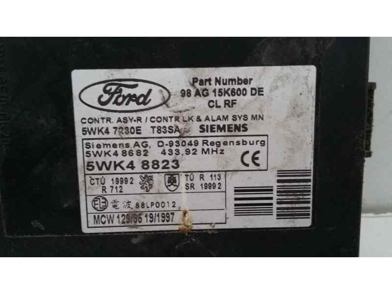 Recambio de centralita cierre para ford focus berlina (cak) ghia referencia OEM IAM 98AG15K600 5WK48823 SIEMENS