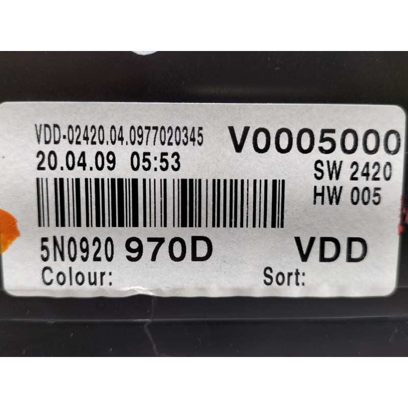 Recambio de cuadro instrumentos para volkswagen tiguan (5n1) sport referencia OEM IAM 5N0920970D A2C53023102OZ A2C53025560MZ