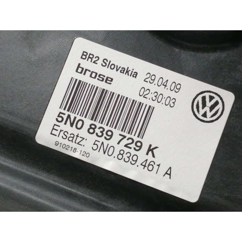 Recambio de elevalunas trasero izquierdo para volkswagen tiguan (5n1) sport referencia OEM IAM 5N0959703B 962622354 5N0839729K