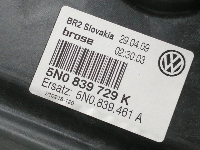 Recambio de elevalunas trasero izquierdo para volkswagen tiguan (5n1) sport referencia OEM IAM 5N0959703B 962622354 5N0839729K