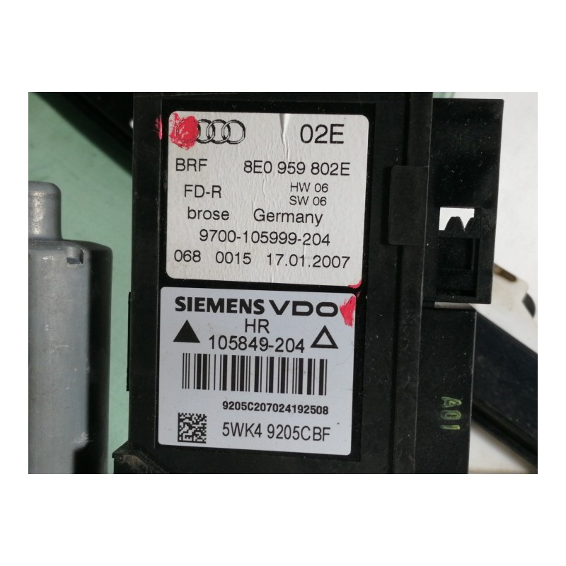 Recambio de elevalunas trasero derecho para audi a4 avant (8e) 2.0 tdi referencia OEM IAM 8E0839462C  