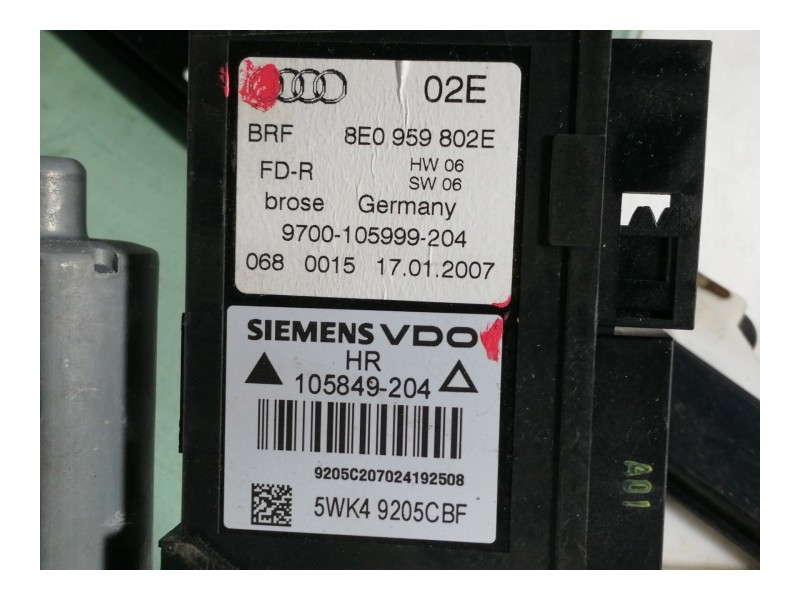 Recambio de elevalunas trasero derecho para audi a4 avant (8e) 2.0 tdi referencia OEM IAM 8E0839462C  