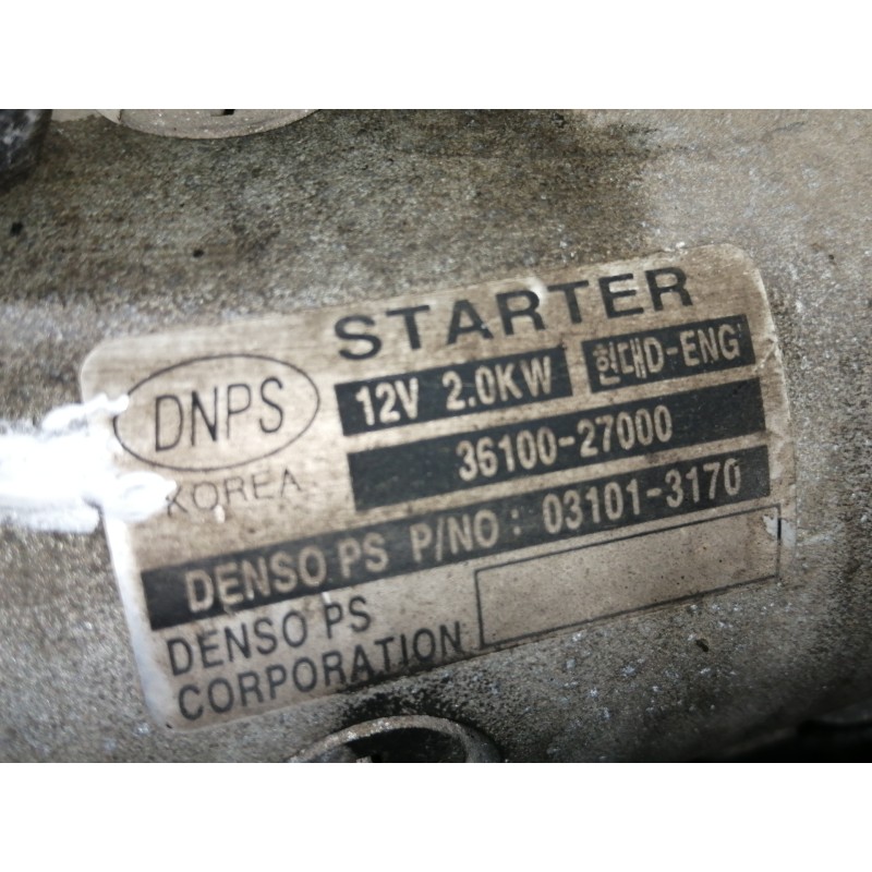 Recambio de motor arranque para hyundai santa fe (sm) 2.0 gls crdi referencia OEM IAM 3610027000  