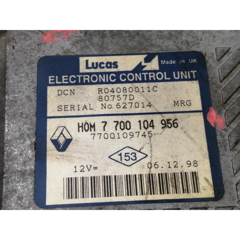 Recambio de centralita motor uce para renault scenic (ja..) 1.9 d rt referencia OEM IAM 7700104956  