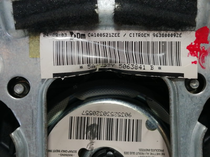 Recambio de airbag delantero izquierdo para citroën c3 1.4 hdi sx plus referencia OEM IAM 963800092E  