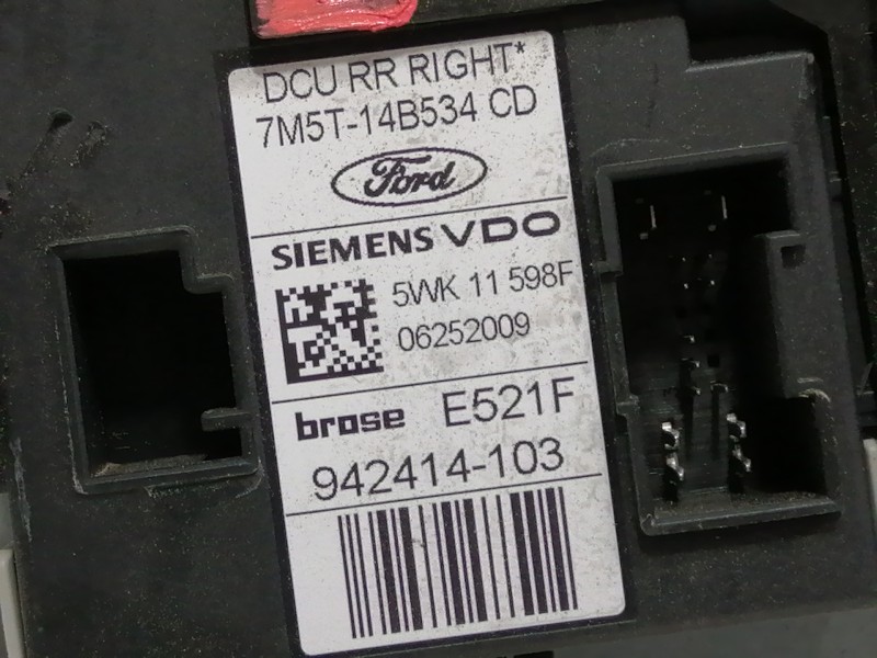 Recambio de elevalunas trasero derecho para ford kuga (cbv) titanium referencia OEM IAM 7M5T14B534CD 7M5T14B534 / 8V41S264A26AD 