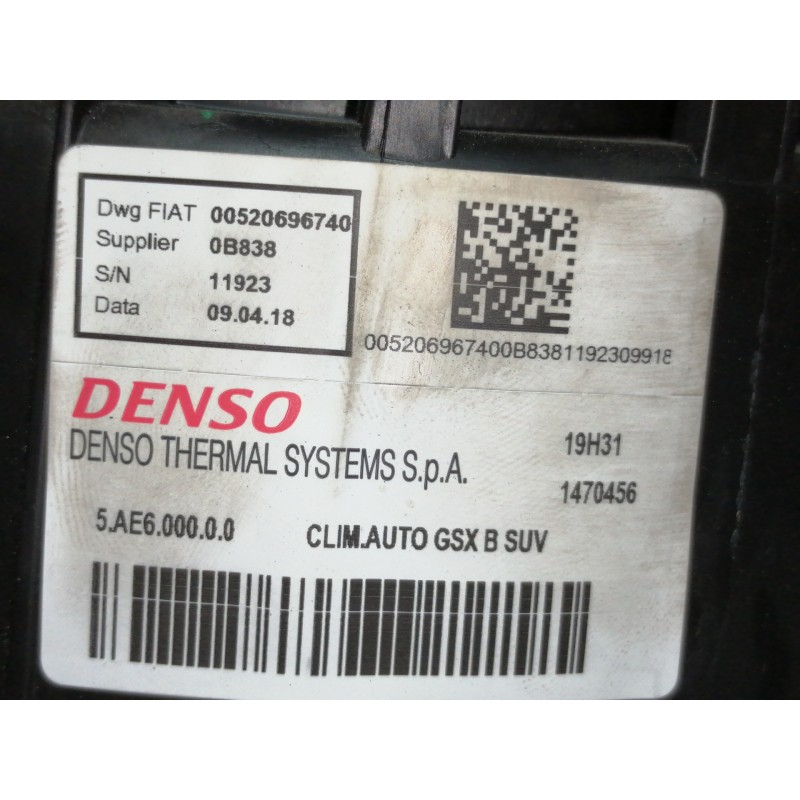 Recambio de calefaccion entera normal para fiat 500 x (334) urban referencia OEM IAM 00520696740  