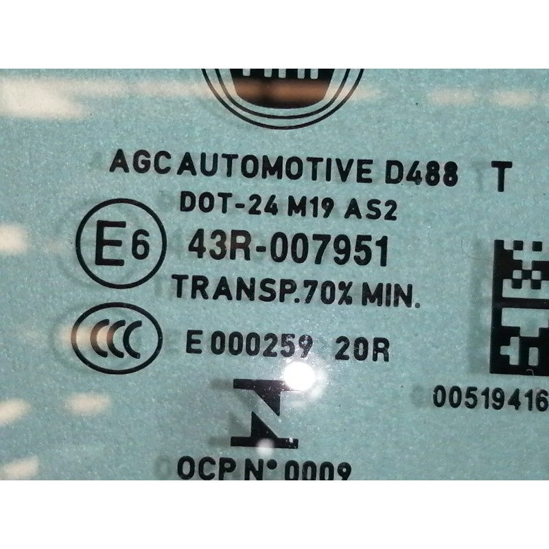 Recambio de luna delantera derecha para fiat 500 x (334) urban referencia OEM IAM 43R007951  