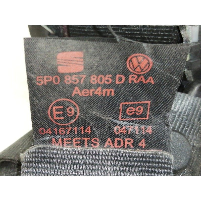 Recambio de cinturon seguridad trasero izquierdo para seat toledo (5p2) reference referencia OEM IAM 6061672  