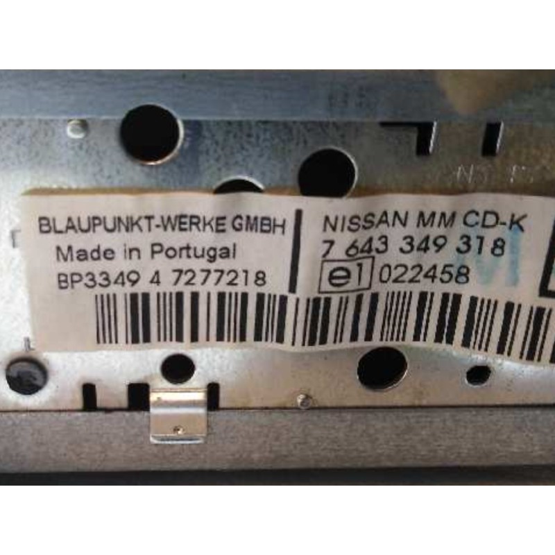 Recambio de sistema audio / radio cd para nissan micra (k12e) acenta referencia OEM IAM 7643349318 7277218 BP33494 