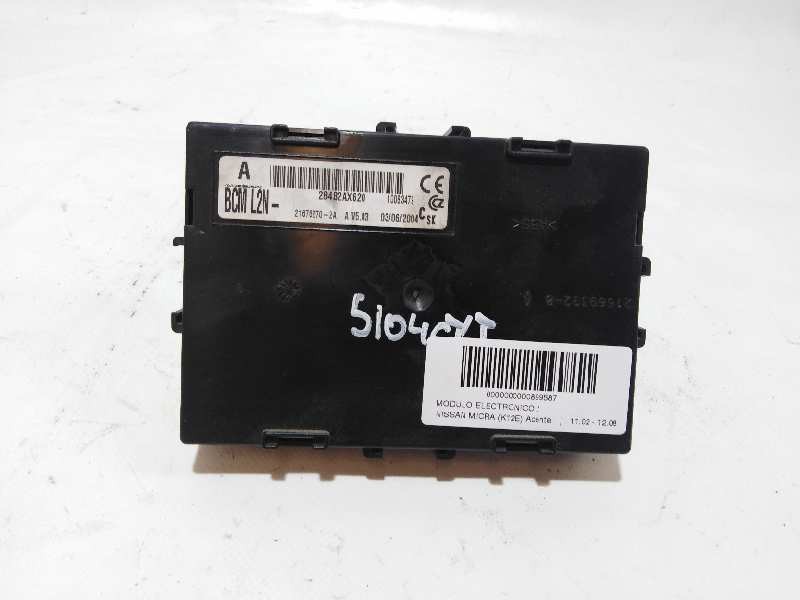 Recambio de modulo electronico para nissan micra (k12e) acenta referencia OEM IAM 284B2AX620  