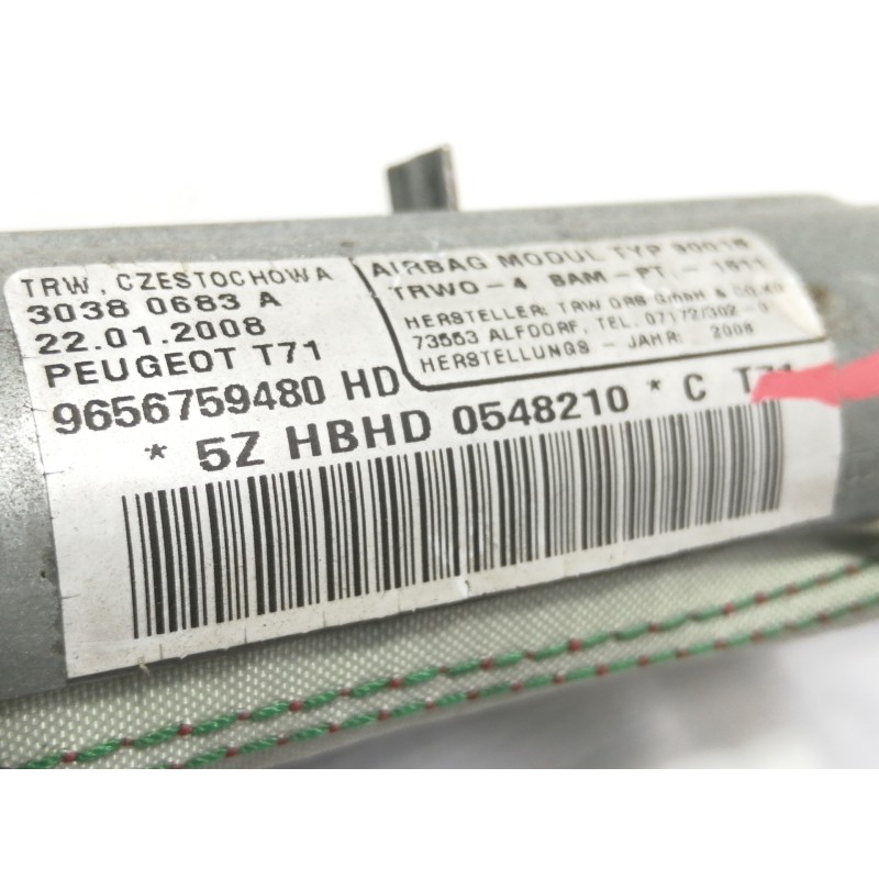 Recambio de airbag cortina delantero izquierdo para peugeot 308 premium referencia OEM IAM 9656759480HD 9656759480 