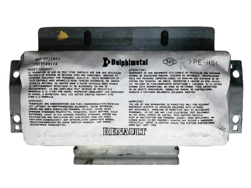 Recambio de airbag delantero derecho para renault clio iii exception referencia OEM IAM 8200303496G PB15100140 