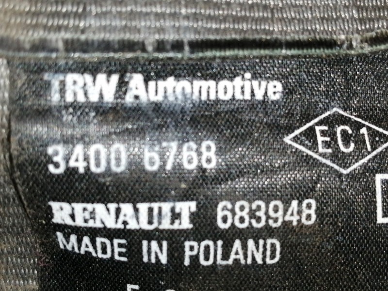 Recambio de cinturon seguridad trasero izquierdo para renault clio iii exception referencia OEM IAM 33055854 34006768 683948 