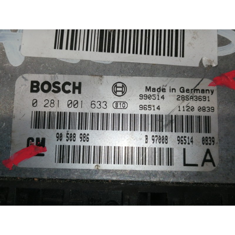 Recambio de centralita motor uce para opel vectra b berlina edition 2000 referencia OEM IAM 0281001633  